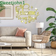 SWEETJOHN Acrylic Mirror Wall Sticker, DIY Letter Design English Alphabet Mirror Sticker, Creative Art Mural 3D Self-Adhesive 3D Letter Signs Decal Home Decor