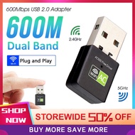 600M USB Wifi Adapter Dual band 2.4GHz 5GHz 600Mbps Adapter AC WLAN 802.11AC Mini Wireless Computer 