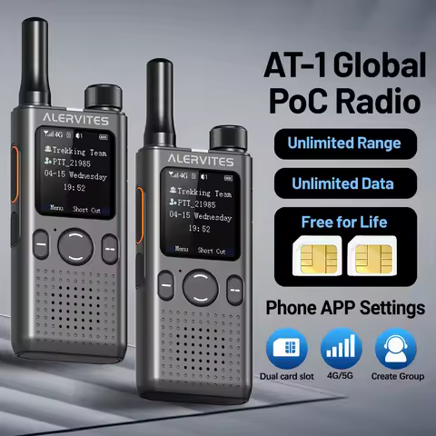 Baofeng AT1 POC Radio Custom Groups Global 4G/5G Network Walkie Talkie Unlimited Range SIM Card Life