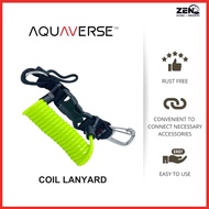 AQUAVERSE Coil Lanyard with Stainless Steel Clip Torchlight Camera Lanyard Spring Lanyard for Scuba 