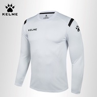 เสื้อฟุตบอล KELME แขนยาว แขนสั้น สำหรับผู้ชาย สีขาว ฤดูใบไม้ร่วง/ฤดูหนาว เสื้อยืดกีฬา ชุดฝึกซ้อม ชุด