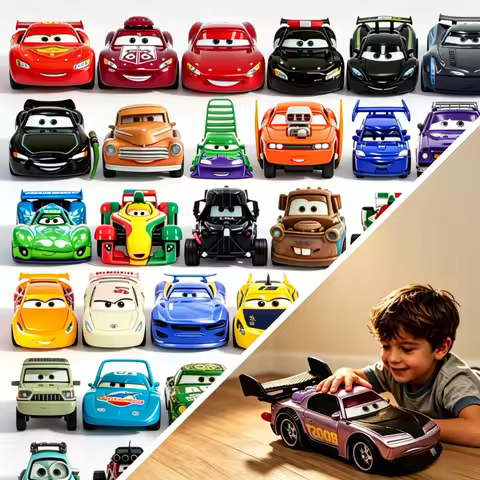 Cars Disney 53PCS Full-set Pixar Cars Lightning McQueen 4-9CM 1:55 Metal Model Racing Car Toys Child
