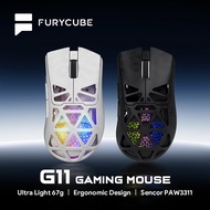 FURYCUBE G11 Mouse Contours Wireless Mice PAW3311 Sensor with Macro For Gaming Office 400 Mah