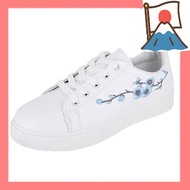 [Direct from Japan]
[NJIU] Women's Lightweight Flat Sneakers - Casual Walking Shoes with Floral Embr
