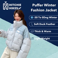 Hitchie A089-1702 Korean Fashion Jeans Padded Winter Down Jacket Woman Fleece Baju Sejuk Tebal Parka