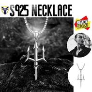 2023 New Original Aquaman Neptune Trident Pendant Necklace Men'S Tide Brand Niche High Design S925 S