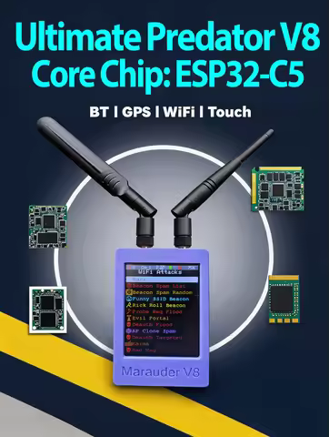 ESP32 Marauder V8 Device ESP32-C5 Dual Band WiFi, Bluetooth, GPS, Supports 2.4G&5G Signal For Data A