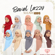 (7Y-12Y) Tudung Bawal LAZZY SAKURA Cey Crepe Ironless (20 Warna) Budak Kids Hijab Plain Lazy Kanak P