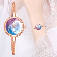 Jam Tangan Perempuan Glass Colourful Bracelet Watch Casual  女生玻璃多彩手链手表 W00117