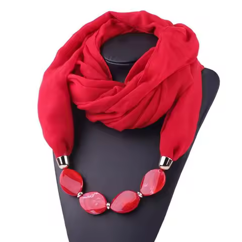 Women Cotton Linen Necklace Pendant Scarf Ethnic Style Soft Necklace Scarf Fashion Designer Scarf Et