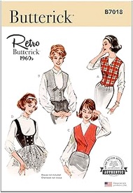 Butterick B7018H5 Misses' Vintage 1960's Vest or Waistcoat Sewing Pattern Packet, Design Code B7018,
