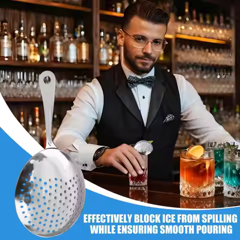 Strainer For Bartending Stainless Steel Spoon Professional Drink Sieve For Home Making Beverage Prep