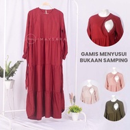 BJ= Gamis Dress Baju Menyusui Bukaan Samping Katun Rayon Twill Muslim