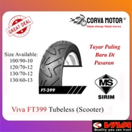 Corva Motor Tayar Viva Scooter Tubeless Tyre Ft399 100/90-10 120/70-12 130/70-12 130/60-13