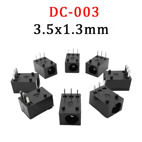 10Pcs DC-003 3.5x1.3mm DC Power Jack Charging Socket Connectors 3.5x1.3mm DC003 3Pin Feet Female Out