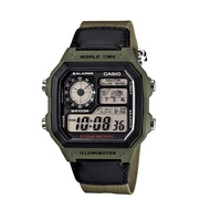 Casio Men's Standard Digital Green Cloth Band Watch AE1200WHB-3B AE-1200WHB-3B