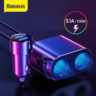 Baseus Car Splitter Socket 12V-24V Dual USB Car Charger Socket 100W Car Auto Splitter power Adpater For Car USB HUB