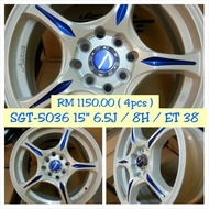 Alloy Rim Wheel 15" SGT-5036 WHITE 6.5J / ET38 / 4H 100 / 4H 114.3 1pc