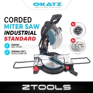 (Mega Offer) Okatz 1800W/ 10" Compound Miter Saw MT1018V | Heavy Duty Wood & Aluminium & Steel Cutte