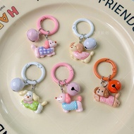 GANTUNGAN POODLE CUTE COLOR DOG KEYCHAIN HOT DOG KEYCHAIN CUTE SHORT DOG WITH BELL