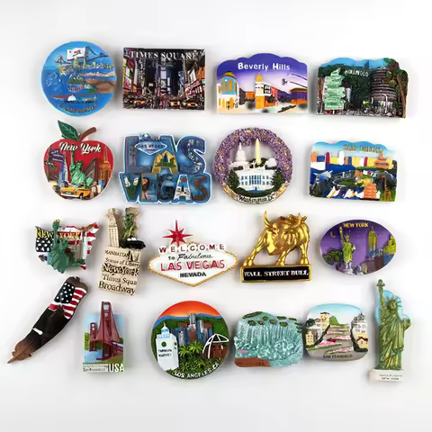 The United States 3d refrigerator sticker travel collection souvenir New York fridge magnets Times S