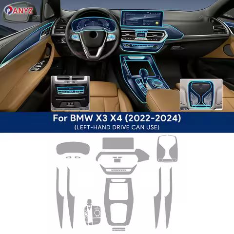 For BMW X3 X4 G01 G02 2022 2023 2024 TPU Car Navigation Screen Film Gearbox Protective Sticker Anti-