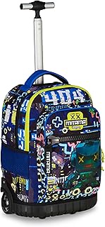 SJ Seven Mitama School Trolley Run Maxi GAMING404, Blue, Double Compartment, Front Pocket, 2 Side Po