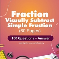 IGCSE Math: FRACTION- Visually Subtract Simple Fraction 150 Q+A | IGCSE Maths | Maths for Kids (PDF)