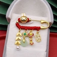 Alloy Zodiac Bunny Newborn Press Shock Pin Zodiac Dragon Anti-Scare Pregnant Women Peace Brooch Pend