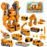 Magnetic Transform Engineering Car Converting Robot Assembled Toys Set with Storage Box DIY Assemble