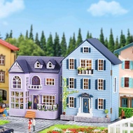 DIY Miniature Wooden Doll House Assembly Building Model Pink Princess Villa Architecture Kit 3D Puzz