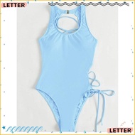 LETTER1 Woman Swimsuit, One-piece Sexy Swimwear,  Push Up Fresh Padded Bra Swimming Suit Woman Beach Wear