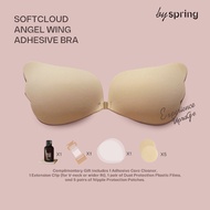 BYSPRING SoftCloud Angel Wing Nubra Sticky Bra Push Up Thin Silicone Adhesive With Extension Clip