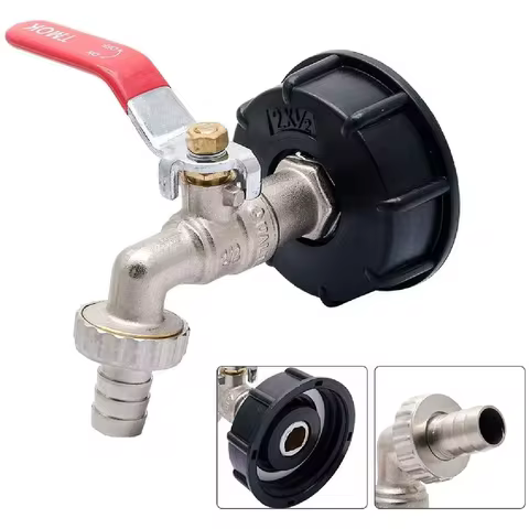 1/2'' 3/4'' IBC Ton Bucket Zinc Alloy Faucet Adapter Nipple Faucet Valve S60X6 Garden Water Bucket W