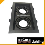 7w Led Gu10 Lamp Holder Led Bulb Spotlight Recessed Downlight Double Head Rectangle Downlight Eyebal