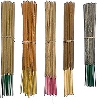 INA KI Incense Sticks 5 Fragrance Pack 40gm Each - Natural Long Lasting Home &amp; Indoor Fragrance (200 Gram Pack). Myrrh Resin (Guggul), Fresh Green Wood, Natural Rose, Sandalwood, Frankincense (Loban)