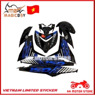 (100% ORIGINAL ) MAGIC BOY COVER SET CUSTOM Y15ZR V2 BATMAN BLACK BLUE  HITAM BIRU VIETNAM 2023