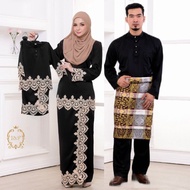 BAJU KURUNG KEDAH MODEN LACE PLUS SIZE KURUNG BLACK HITAM MAROON BAJU RAYA 2024 RV MALAIKA