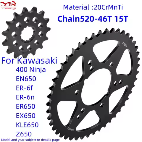 520-15/46T Motor Sprocket For Kawasaki 400 Ninja 650 R KRT ER6f ER6n EN/ER/EX650 KLE650 Z650 CFMoto 