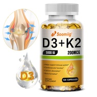 Vitamin D3 + K2 Dietary Supplement with Magnesium, Zinc, Immune System Support, Bone Support
