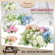 Hydrangea Mix Dandelion Artificial Flower Wedding Decoration Bunga Hiasan Dulang Hantaran Bouquet De