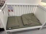 Ikea 白色 嬰兒床 床邊床 木頭 木製 床架