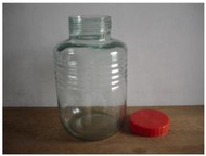 WH3021【四十八號老倉庫】二手 早期 台灣 氣泡 綠色 醬菜甕 玻璃甕 玻璃瓶 玻璃罐 高36cm 1罐價