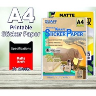 175gsm Matte Sticker Paper & Kraft Sticker Paper A4 Size for Label and Sticker (20sheets)