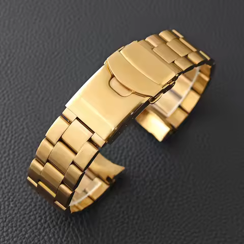 22mm Width Watch Band stainless steel watch strap Fit N H35 NH36 Case Full Silver Gold bracelet Watc