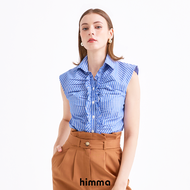 himma “Yuri” Shirt  gสื้อเชิ้ตแขนกุดผู้หญิงคอปก ดีเทลระบายหน้า ผ้าคอตตอน