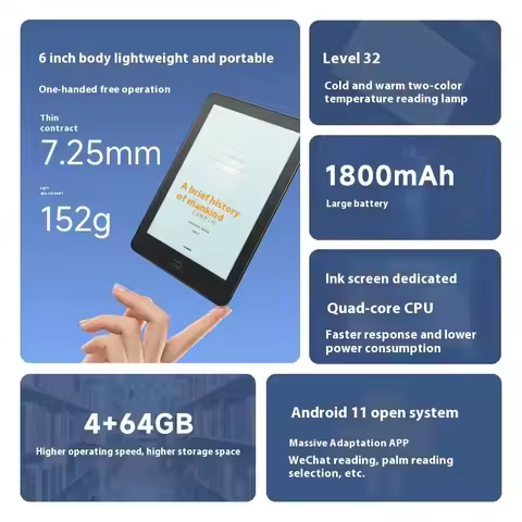 Moaan Pantone6 Color E-book Air E-ink Reader 6inch Smart Reader 300/150PPI Screen Read Tablet Androi