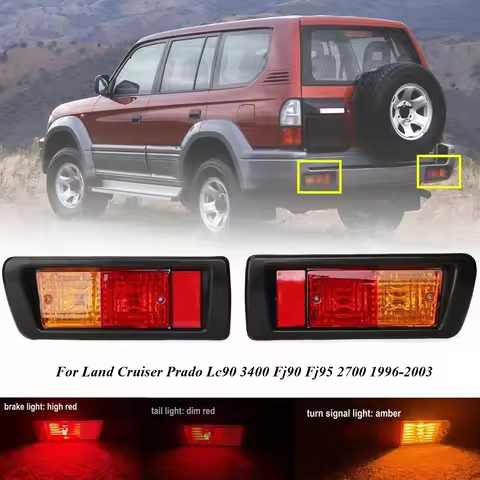 For Land Cruiser Prado Lc90 3400 Fj90 Fj95 2700 1996-2003 Rear Tail Light Fog Lamp Bumper Reflector 