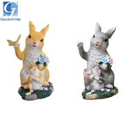 Gazechimp SiaBiced Bunny Solar Garden Statue Bunny Solar Lamp Gift Decorative Weatherproof Figurine