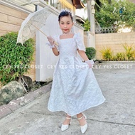 [ACTUAL PHOTO] CYC WHITE Clara Embossed Jacquard All Occasion Filipiniana Inspired Plits Midi Dress